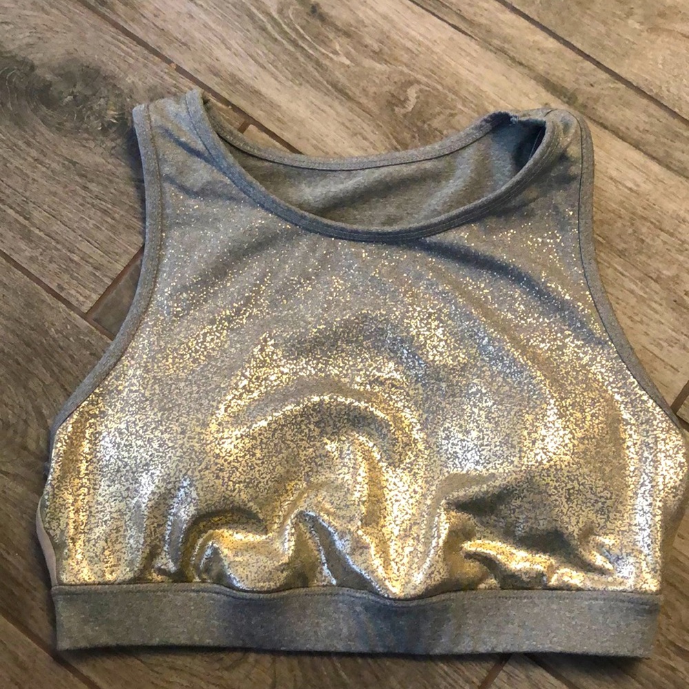 C&C California Gold Gray Sports Bra Medium New